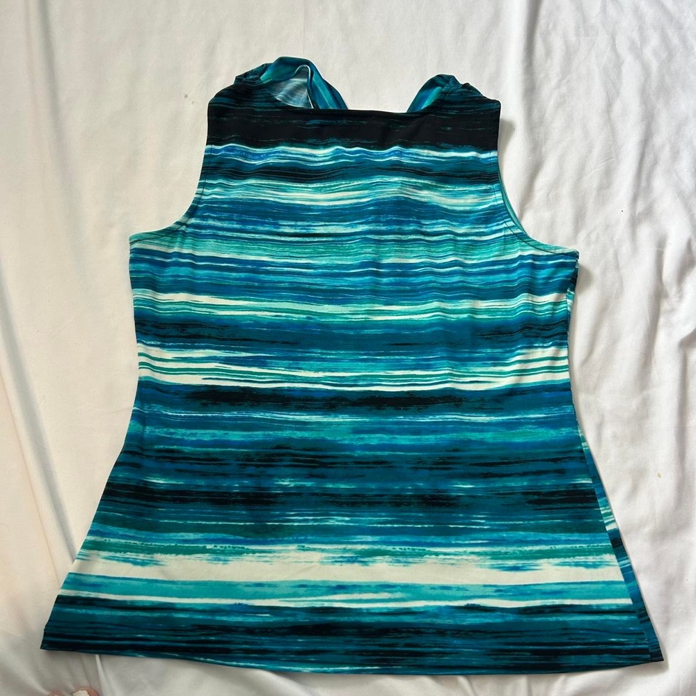 Y2k Office Siren Calvin Klein Cowl Neck Tank Top Size L - Picture 2 of 3